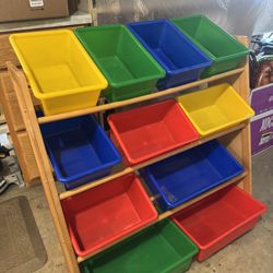 Colorful Kids Toy Storage Organizer – Excellent Condition