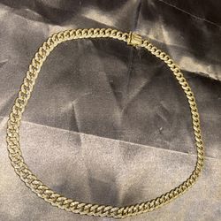 24 In Gold Plated Chain , With Diamonds 