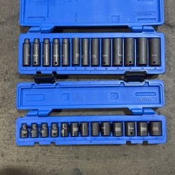 Cornwell Blue Power 3/8’s Deep & Shallow Impact Socket Sets
