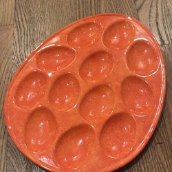 Orange deviled egg tray - 12 places