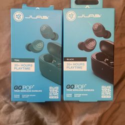 Your choice of teal or black brand new never opens J lab go pop earbuds