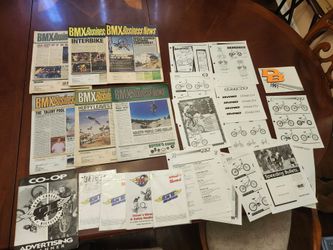Old bmx lot manuals newspapers media advertising etc