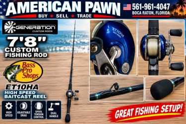 Generation Custom Rods 7'8" Fishing Rod w/ Bass Pro Shops ET10HA Baitcast Reel