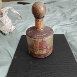 Vintage Leather Covered Wine Decanter Made By Fausto Confuri Of Italy