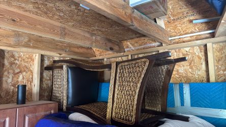 Wood and rattan chairs