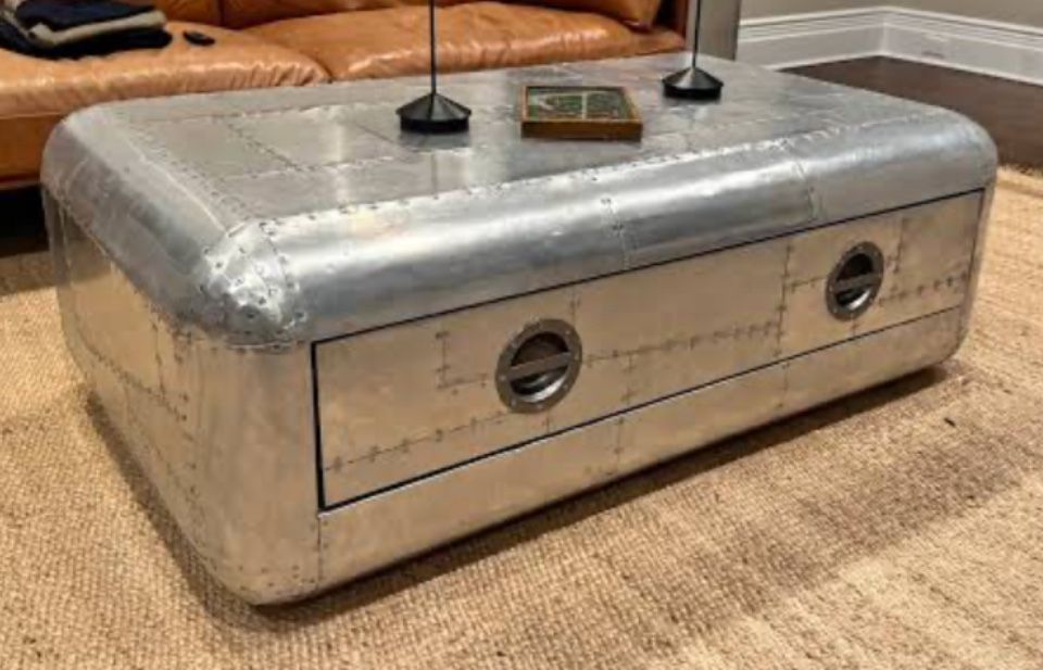 Restoration Hardware Aviator Blackhawk Coffee Table