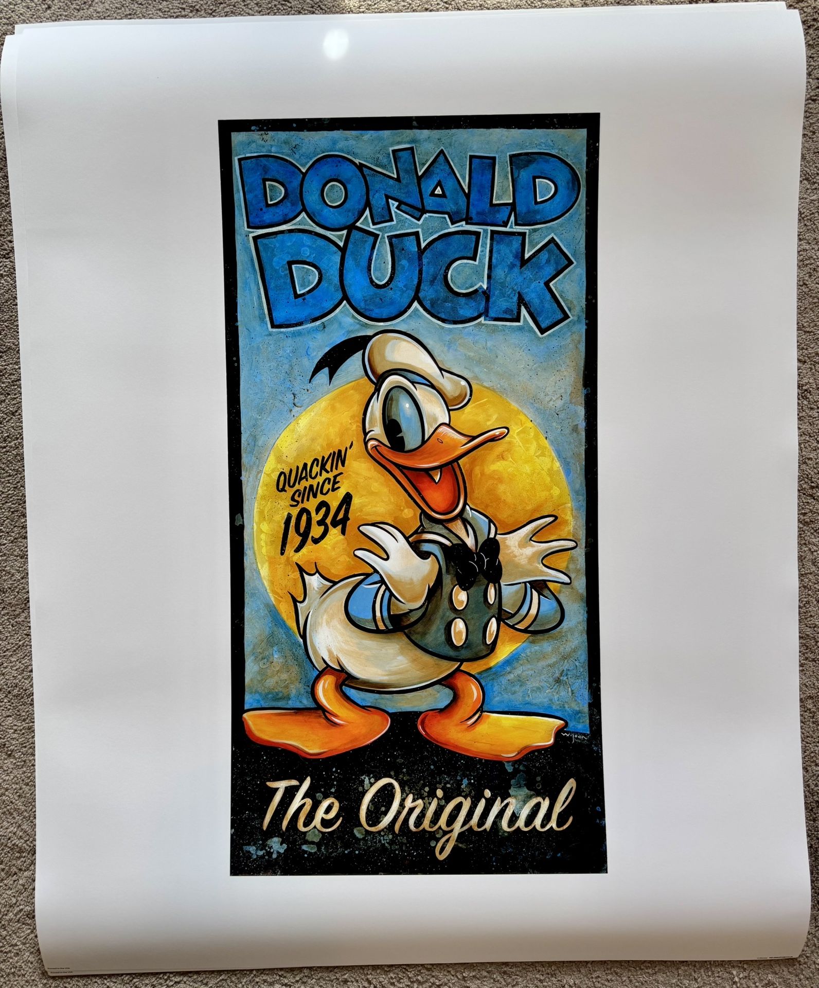 Disney Art On Demand - Darren Wilson - Donald Duck The Original Lithograph Poster