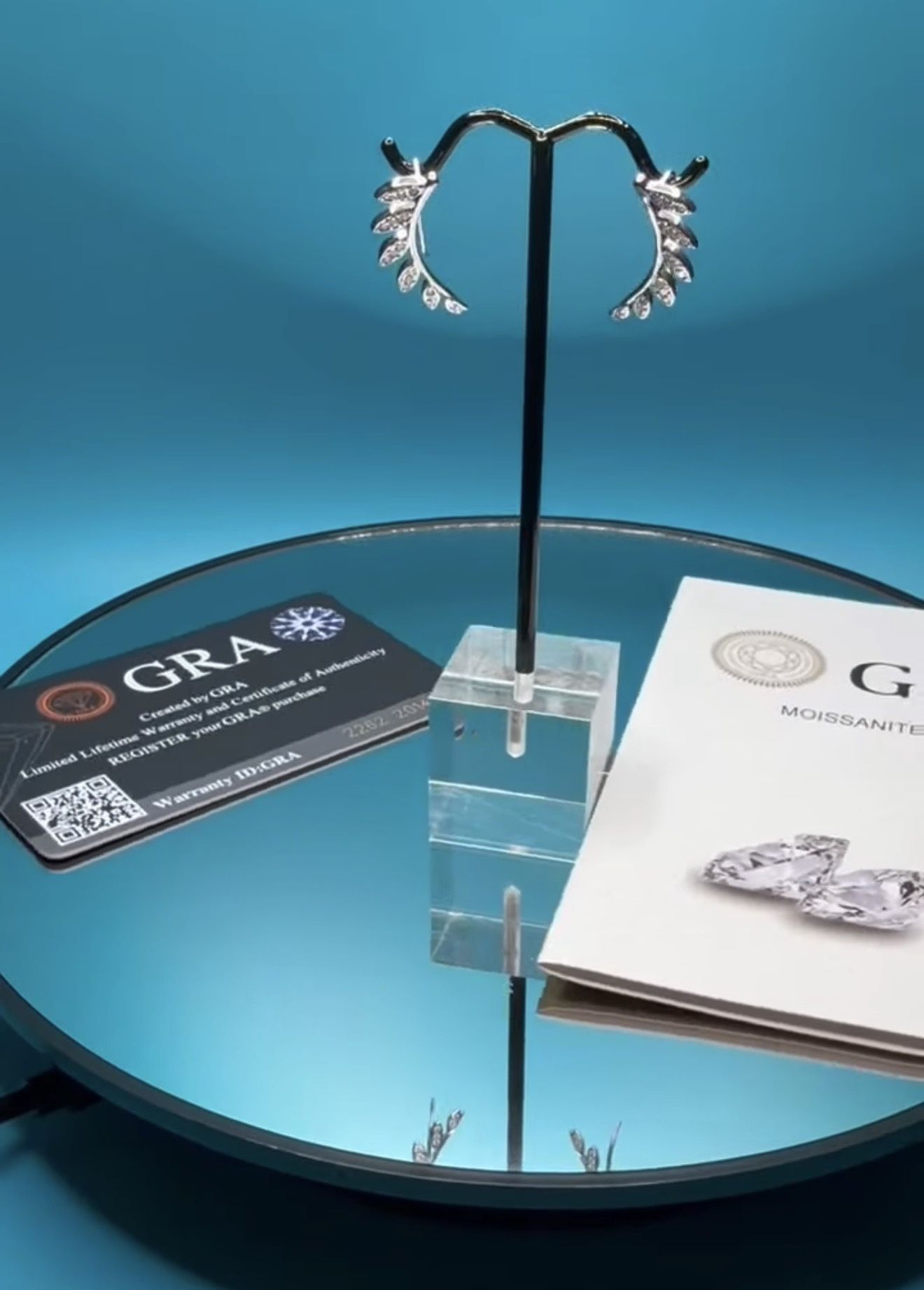 # 82- Curved Dangle Moissanite Earrings - 0.16 Carat