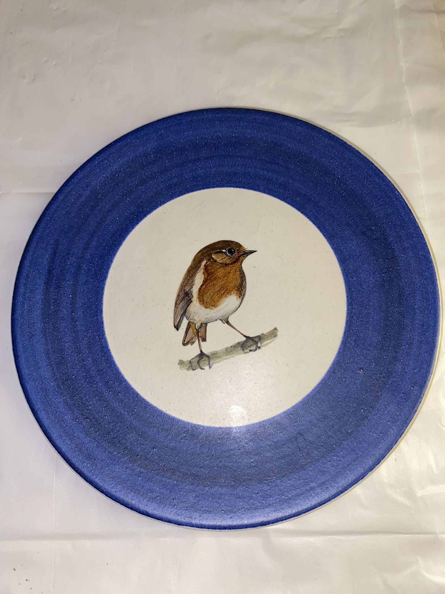 MARCEL GUILLOT POTTERY (HAND THROWN, FRANCE) BIRD - PLATE 77/8 BLUE #4