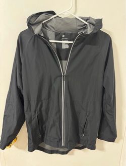 All In Motion Windbreaker Hoodie Lightweight Rain Jacket Size Large Track Zip