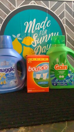 Gain Detergent, Snuggle Softener & Bounce Sheets Bundle price is firm