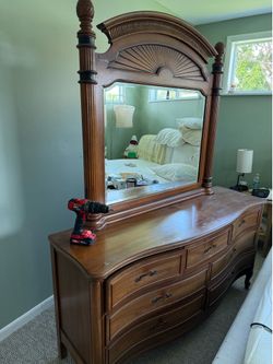 Chest of drawers and mirror
