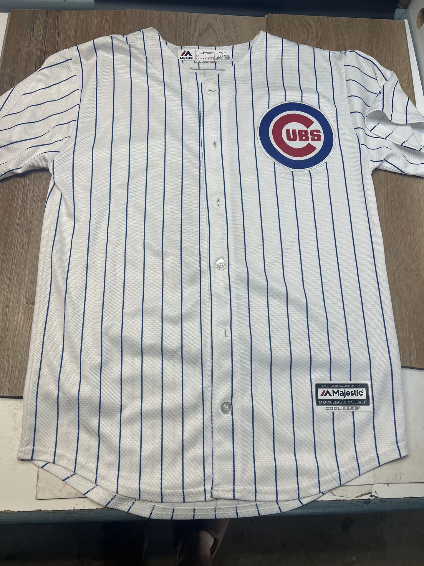 Chicago Cubs Majestic Official Cool Base Home Jersey Hayes Youth Large