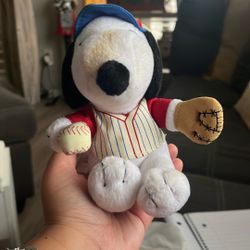 Vintage Baseball Snoopy Stuffed Animal