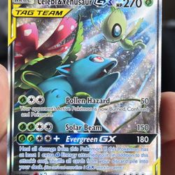 Celebi & Venusaur  Gx Tag Team Alt Art Pokémon Card 