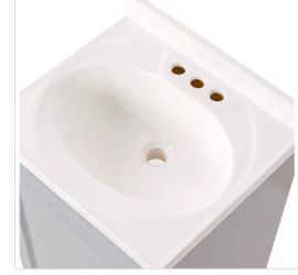19 in. Single Sink Pearl Gray Freestanding Bath Vanity with White Cultured Marble Top (Assembled)