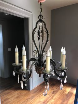 Italian antique chandelier with Crystals