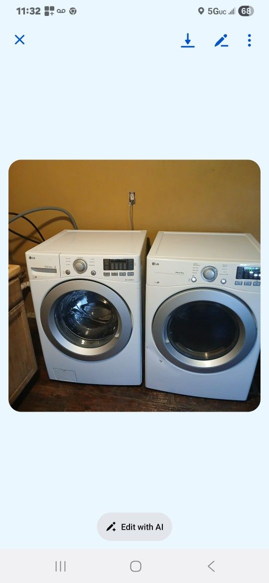 Lg Front Load Washer And Dryer Set