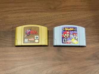 Nintendo 64 Games: The Legend of Zelda Ocarina of Time and Super Smash Bros. (Repro)