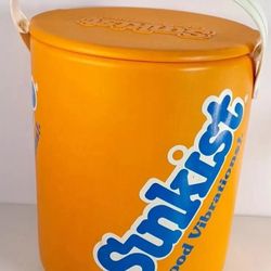 Sunkist Insulated Cooler Round Side Rare Retro 14"x11.5”