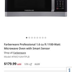 Slightly Used Farberware Microwave