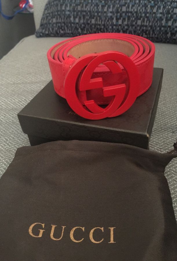 All Red Gucci Belt