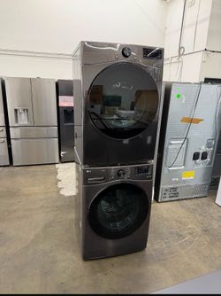 🚨OPEN BOX LG Smart Front-Load Washer & Electric Dryer WashTower | Black Steel | WM4080HBA / DLEX4080B