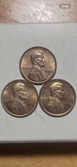 3  1972S Lincoln Memorial Pennies 