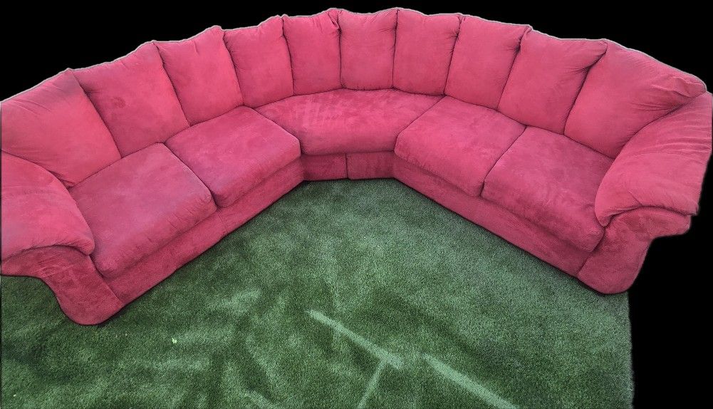 Red Sectional Couch 