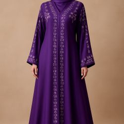 The Elegant  Abaya From Dubai purple color from size 52, 54,56 and 58