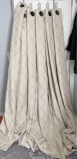 Cream Trellis Grommet Curtain Panels