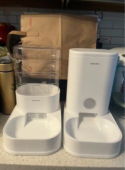 Dog/Cat Gravity Feeder and Water Dispenser SET - 1 Gallon/3.5L