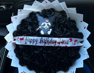 Custom Kuromi Black Rose Bouquet