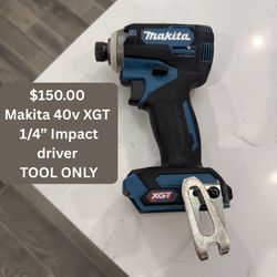 Makita 40v Impact Driver 1/4”  XGT TOOL ONLY