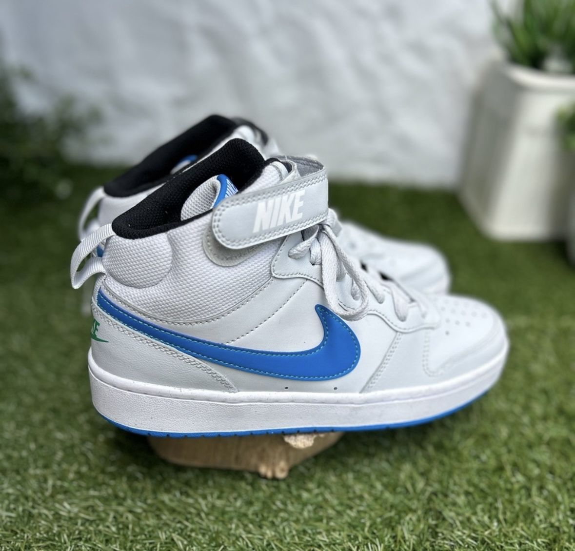 NIKE Court Borough Mid 2'Grey Light Blue' size US 6Y NEW UNISEX