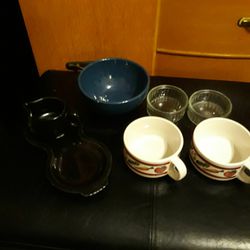 Glassware cups and bowls