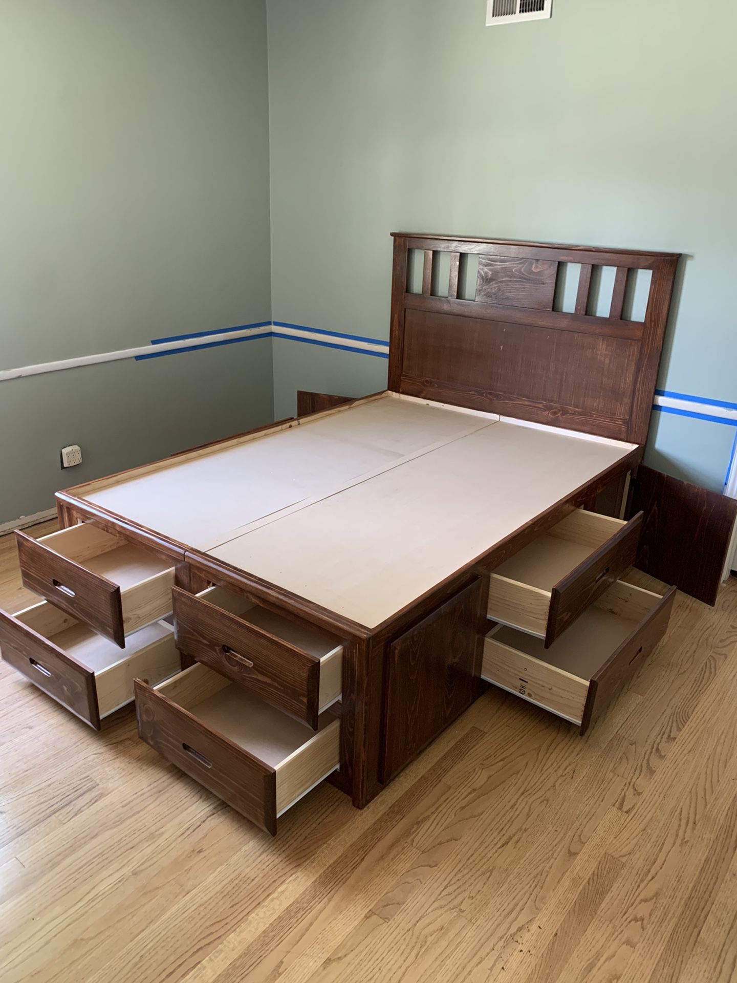 Storage bed frame pine Wood