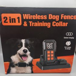Dog Fence System,Dog Training Collar with Remote Control Range to 985ft,Dog Electric Fence IPX7 Waterproof,Rechargeable