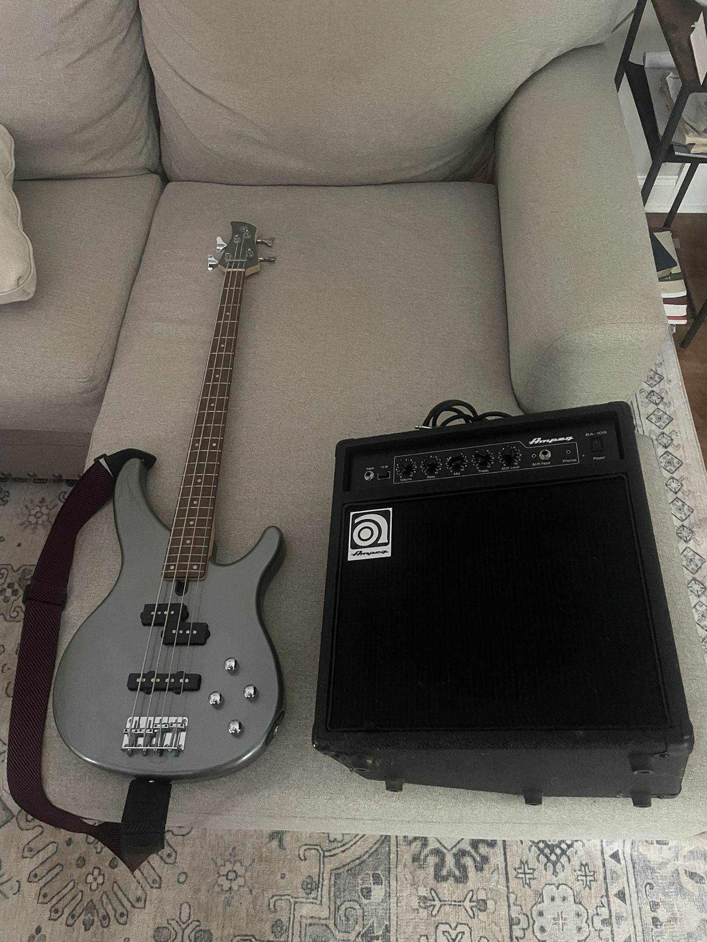 Yamaha Bass Guitar With Amp.