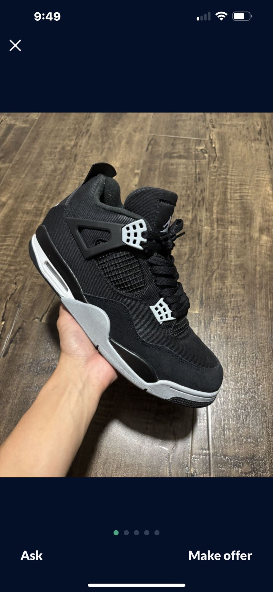 Jordan 4 Retro Black Canvas