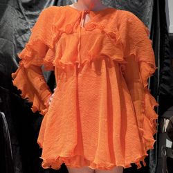 BY EGREIS FLOWY DRESS ORANGE