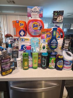 Huge Household Essentials & Personal Care Bundle - Tide Downy Dawn Listerine