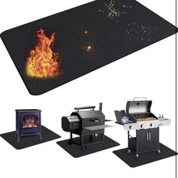 Large 65 x 48 inches Under Grill Mat for Outdoor Grill,Double-Sided Fireproof Grill Pad,Indoor Fireplace/Fire Pit Mat,Oil-Proof Waterproof BBQ Protect