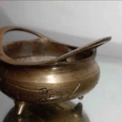 MID CENTURY BRASS CHINESE CENSER BOWL 4"×3" - J1