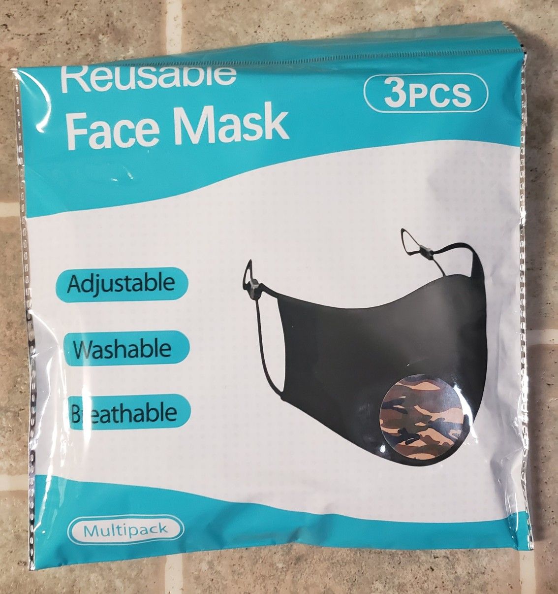 3 pcs camo face mask for women silk, washable,reusable and breathable