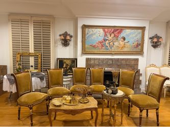 6 chairs with matching coffee table