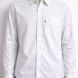 Levi’s White Button Shirt Men M Classic Long Sleeve Cotton