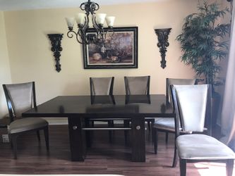 Wood Dining table set with 6 chairs