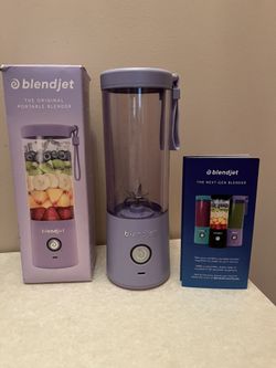 Blendjet (the original portable blender)  Color purple. New. Makes smoothies, shakes, latte and cocktails. All in 20 seconds anywhere. Great on the go