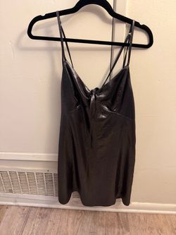 NWT Topshop Metallic Black Mini Dress Size 8 – Knot Front Strappy Party Dress